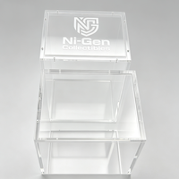 Boîte de présentation en acrylique transparente personnalisée OEM avec logo imprimé, étui de rangement empilable pour figurines et objets de collection, vente en gros