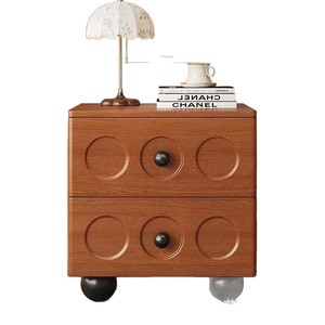 Table de chevet en bois, meuble de rangement créatif transfrontalier pour chambre à coucher, meuble de chevet multi-niveaux en bois massif sur pied - Product Image 2