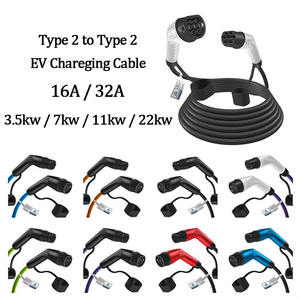Cable de Carga para Vehículos Eléctricos Tipo 2 a Tipo 2 de 10 Metros, 32A, Estándar Europeo, Estaciones de Carga Portátiles Tipo 2 para Vehículos Eléctricos, Certificado TUV - Product Image 1