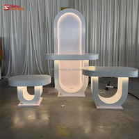 Décorations pour événements festifs : Socle moderne en acrylique blanc, couleur personnalisée, pour table de mariage, gâteaux et desserts