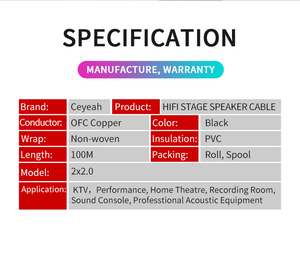 전문 하이파이 무대 스피커 케이블 2x1.5mm ² OFC 구리 2 코어 1.5mm 알루미늄 포일 차폐 100M 길이 통신 케이블 - Product Image 6