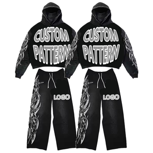 Cao Cấp Nhà Sản Xuất Sang Trọng Pháp Terry 100% Cotton Cổ Điển Tất Cả Các Hơn In Tùy Chỉnh Hoodies Và Sweatpants Thiết Lập - Product Image 1