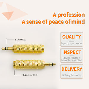 Adaptador de Audio chapado en oro macho de 3,5mm a hembra de 6,35mm, <span class=keywords><strong>convertidor</strong></span> de Conector estéreo, micrófono, auriculares, guitarra, conector blindado - Product Image 4