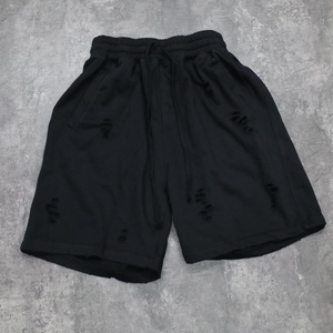 Ensemble t-shirt et short déchiré pour homme, style vintage délavé, avec logo personnalisé, noir, décontracté, pour l'été - Product Image 4