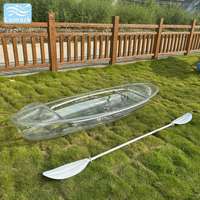 Kayak PC 1 place avec siège transparent et sac flottant, ensemble complet pour lac, en stock depuis la Chine, coque rigide Lumark