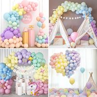 Ensemble de décoration d'anniversaire 147 pièces Ballons en aluminium 3D Macarons de rêve Garçons Filles Décoration intérieure Ensemble de ballons