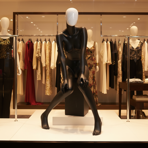 Maniquí de Fibra de Vidrio de Cuerpo Completo, Modelo Femenino Abstracto, con Rostros Intercambiables <span class=keywords><strong>para</strong></span> Exhibición en Tiendas, Textura Premium, con Base de Metal - Product Image 1