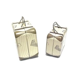 Boîte rectangulaire en étain brillant, style sac à main, motif valise, fabriquée à partir de matériaux recyclés écologiques, directement de l'usine - Product Image 3