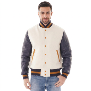 <b>Men's</b> Custom Logo Windproof Long Sleeve <b>Varsity</b> Baseball <b>Bomber</b> <b>Jacket</b> Winter Fall Casual CollegeBaseballjacket for <b>men</b> - Product Image 1