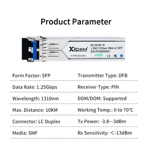 Cisco <span class=keywords><strong>SFP</strong></span>-1G-LH tương thích 1000BASE-LX/LH <span class=keywords><strong>SFP</strong></span> 1310nm 10km DOM Duplex LC/UPC SMF thu phát quang học mô-đun - Product Image 6