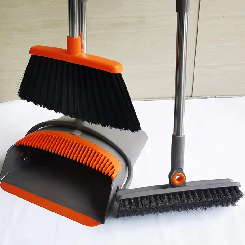 magic broom duspan combo Telescopic Long Handle Folding Windproof Broom And Dustpan Set dust broom with brush scrubber squeegee