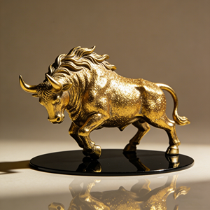 Statuetta di Bisonte Americano da Pascolo delle Pianure del Sud-Ovest con Base Trofeo - Product Image 5