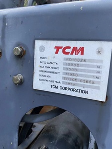 Montacargas HANG KUI TCM 100 de 10 toneladas, 90% nuevo, original japonés con EPA y CE, montacargas TCM100 usado agrícola barato para carga - Product Image 4