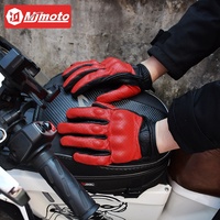 Gants de moto en cuir véritable, gants d’hiver et d’été en peau de chèvre, compatibles avec écran tactile, protection des articulations des poings, guantes moto luvas