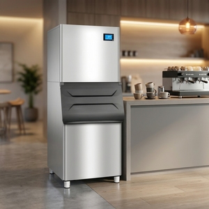 Máquina de hielo comercial Isquare Ice de 200 kg, máquina de hielo comercial independiente con enfriamiento por aire o agua NES-200C -P - Product Image 1
