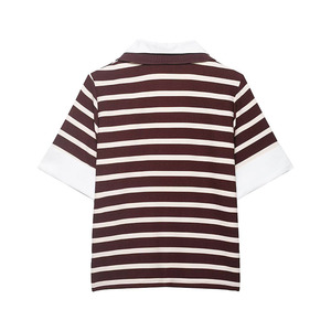 ZATRHMBM Nouvelle Collection Printemps/Automne 2026 : T-shirt Élégant à Rayures et Patchwork, Haut Décontracté Rétro à <span class=keywords><strong>Manches</strong></span> <span class=keywords><strong>Courtes</strong></span> pour <span class=keywords><strong>Femme</strong></span> - Product Image 2