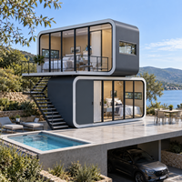 Nouvelle maison préfabriquée de luxe à deux étages, type capsule Apple, de 20 pieds ou 40 pieds, pour location.