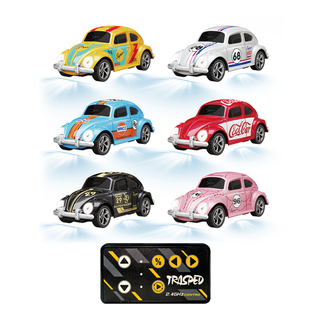 1:64 2.4G Vintage Mini Rc Remote Control Electric New Model Car Toy for Kids