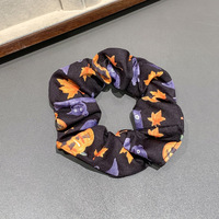 Scrunchie Rambut Elastis Bertema Halloween dengan Logo Kustom, Warna-warni, Hantu Seram, Labu, untuk Wanita, Aksesoris Rambut Liburan