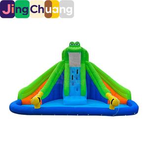 Château gonflable pour enfants Jump Dee avec double toboggan, pulvérisation d'eau, trampoline intérieur/extérieur avec <span class=keywords><strong>filet</strong></span> de sécurité - Product Image 5