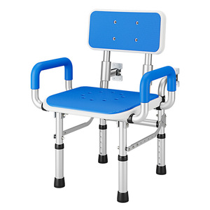 Tabouret de douche pliable en alliage d'aluminium, siège de sécurité renforcé pour personnes âgées avec accoudoirs, 60x22x52cm - Product Image 3