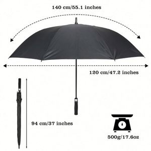 Parapluie automatique de haute qualité, résistant à la pluie et au vent, 8 baleines, long manche, personnalisable avec impression de logo, pour la pluie - Product Image 2
