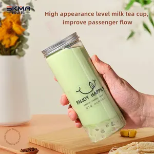 Commercial Customization Cold Drink Fat Plastic Cup Milk Tea Juice Disposable Takeaway Packaging Plastic Bottles