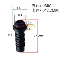 Protector de fundas de cable de 5mm de goma suave negra de alta calidad, Funda flexible y protectora