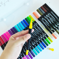 Ensemble de stylos marqueurs à double pointe Séchage rapide pour les dessins d'art Cadeau d'emballage en vrac pour enfants