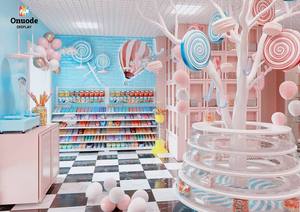 ร้านขายขนมแบบกำหนดเองพร้อมชั้นวางไม้ ออกแบบตกแต่งภายในครบวงจร โซลูชั่นขายปลีกแบบครบชุด ออกแบบร้านขายขนมหวาน ออกแบบตกแต่งภายในร้านขายขนม - Product Image 5