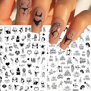 Autocollants pour ongles en 3D, autocollants de visage, de style abstrait, Sexy, pour <span class=keywords><strong>manucure</strong></span>, décoration artistique, curseur d'eau, <span class=keywords><strong>2022</strong></span>, 1 pièce - Product Image 1