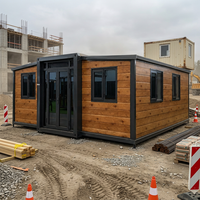 Rumah Kontainer Ekspansiabel Prefab Tiny Home Desain Kayu Dua Sayap Rumah Modular Portabel Langsung dari Pabrik