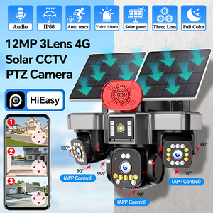 <span class=keywords><strong>Nueva</strong></span> Cámara PTZ Solar Inalámbrica 4G de 12MP, 3 Lentes, Seguridad Wifi para Exteriores, 3 PTZ, Visión Nocturna HD, Cámara CCTV Solar - Product Image 2