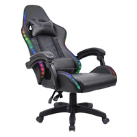 Fauteuil de jeu multifonctionnel en cuir personnalisable avec pédale inclinable Haut-parleurs à LED Fonction de massage