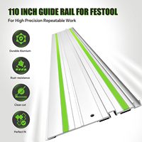 Kit de rail de guidage de 110 pouces compatible avec Festool FS1400/2, rails de 2x55 pouces pour scie à rail TS55 TS75