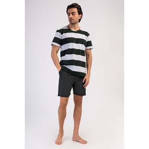 Ensemble short et t-shirt à manches courtes pour homme, imprimé vintage, col rond, avec poches respirantes, style décontracté - Product Image 3