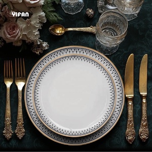Assiettes de table en porcelaine fine, classiques, minimalistes mais saisissantes, haut de gamme, pour fêtes, mariages et événements religieux, ensemble de vaisselle - Product Image 5