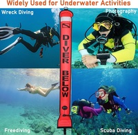 Bouée de signalisation de surface pour plongée sous-marine (SMB) – Tube gonflable flottant en forme de saucisse – Signalisation de sécurité marine réfléchissante pour la plongée