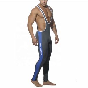Men's Wrestling Singlets <b>Athletic</b> <b>Supporters</b> Slim Fit Sport Bodysuit Sleeveless Active Wrestling Leotard Jumpsuits - Product Image 5