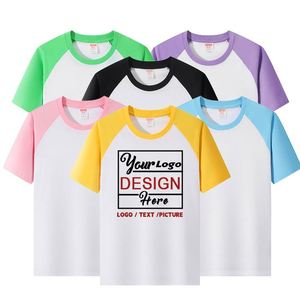 Wholesale Pure Cotton <b>Tshirt</b> Loose Fit Men Workwear T-shirt Customized Short Sleeved Family Parent-child Sports Kid T-shirts - Product Image 1