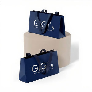 Biểu tượng tùy chỉnh Quà Tặng nghệ thuật giấy Tote mua sắm túi bao bì bán buôn Kraft quần áo/Giày Túi giấy bao bì quà tặng với xử lý - Product Image 1