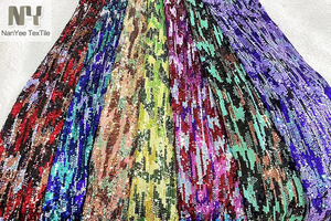Nanyee Textile New Multi Purple iridescente borgogna Hound Tooth Check paillettes tessuto per abito da palcoscenico - Product Image 6