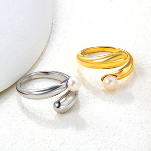 แหวนมุก ดีไซน์เปิดประดับมุกเทียม สำหรับผู้หญิง สวมใส่ได้ทุกวัน - Product Image 3