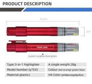 3 in 1 Large Capacity Highlighter with Customizable Logo Oblique Tips School Use Marker <b>Pen</b> for Student - Product Image 5