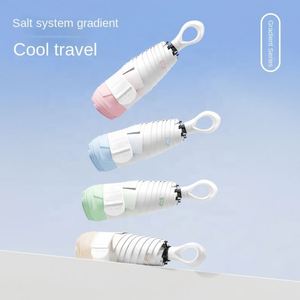 Paraguas de Bolsillo Plegable de Cinco Secciones con Tubo de Hierro Moderno con Gradiente 6K, Revestimiento Negro para Sol y Lluvia, Doble Uso, Portátil - Product Image 2