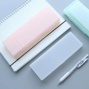 Top Qualität Einfache Transparent bleistift fall Frosted Kunststoff Bleistift Stifte lagerung box schreibwaren Büro Liefert 3 spezifikationen - Product Image 1