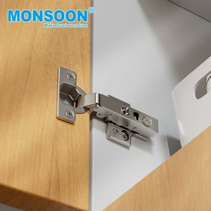 Charnières de meuble dissimulées à fermeture amortie en acier inoxydable pour portes d'armoires de cuisine, collection Monsoon Hardware - Product Image 1
