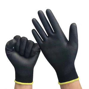 Guantes DE TRABAJO antideslizantes 4131 EN388 de alta calidad, 13G, poliéster, poliuretano, recubierto de Palma, nailon, gris, <span class=keywords><strong>PU</strong></span>, guantes de trabajo de jardinería - Product Image 5