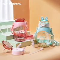 Bouteille d'eau portable pour enfants, pour le sport et les voyages en plein air, avec paille anti-fuite, réutilisable, écologique, sans BPA, pour la rentrée scolaire et les excursions