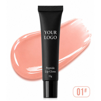 20 Teintes Gloss à Lèvres Peptidique en Tube Noir, Marque Privée, Logo Personnalisé, Maquillage Végétalien, Vente en Gros, Repulpant, Nourrissant, Brillant, Longue Durée